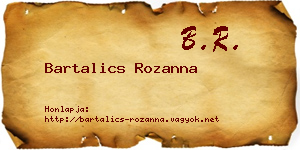 Bartalics Rozanna névjegykártya